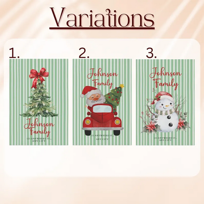 Personalized Christmas Garden Flag Custom Family Name Holiday Decor