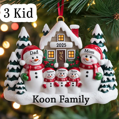 Personalized Snowman Family Ornament