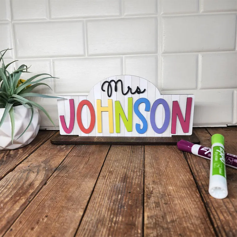 Personalized Teacher Door or Wall Sign, Classroom Sign, 3D or Print Teacher Name Sign