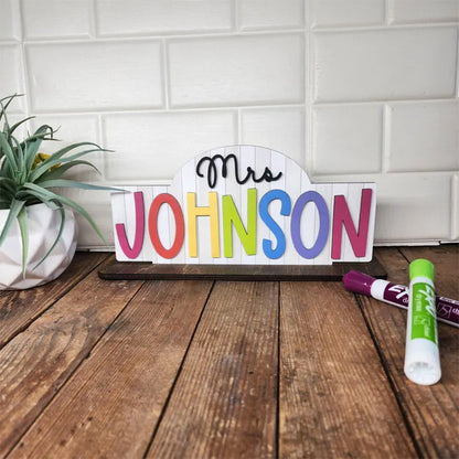 Personalized Teacher Door or Wall Sign, Classroom Sign, 3D or Print Teacher Name Sign