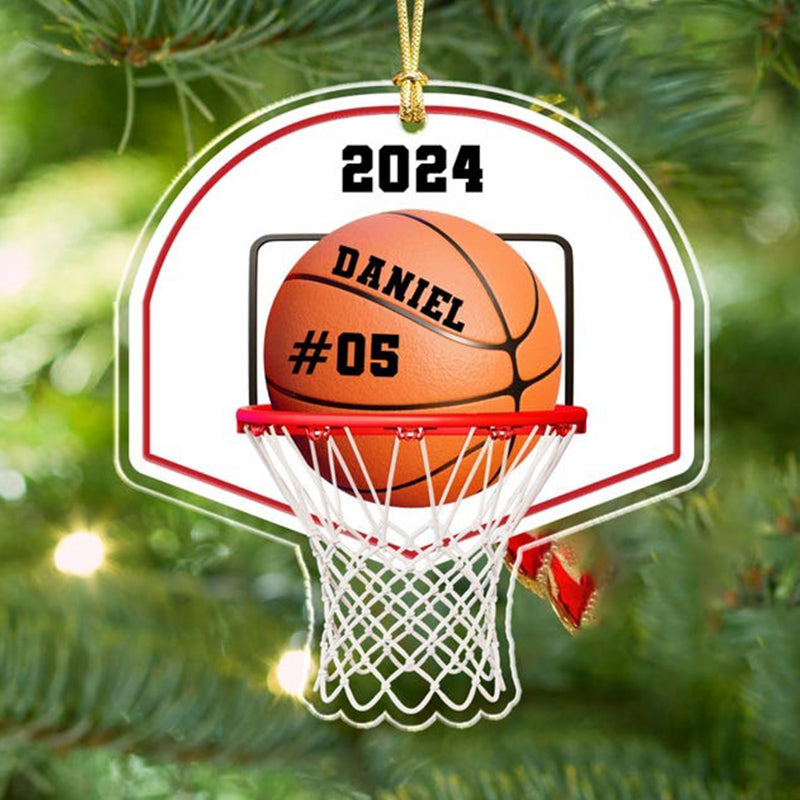 Personalized Basketball Ornament, Custom Name Number Baseball Player Keepsake