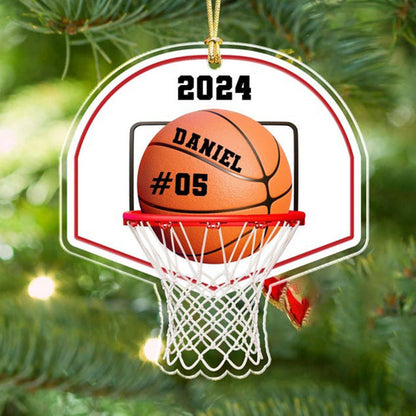 Personalized Basketball Ornament, Custom Name Number Baseball Player Keepsake
