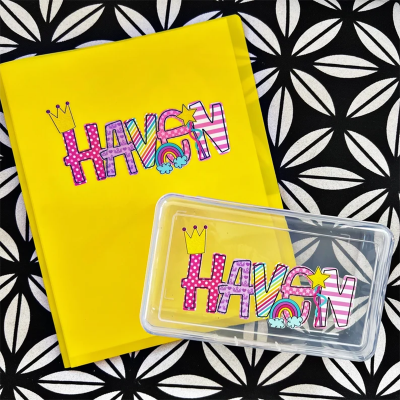Personalized Pencil Boxes - Pencil Pouch - Pocket Folder with Prongs - Zipper Pouch-  Back to school