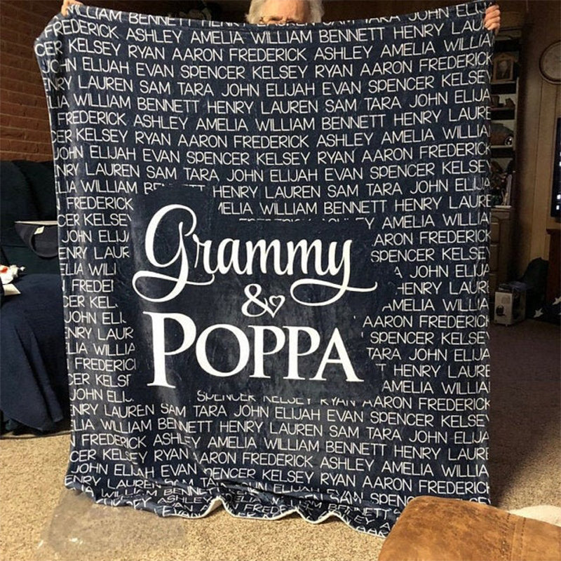 Personalized Grandparent Blanket - Personalized Grandma Blanket