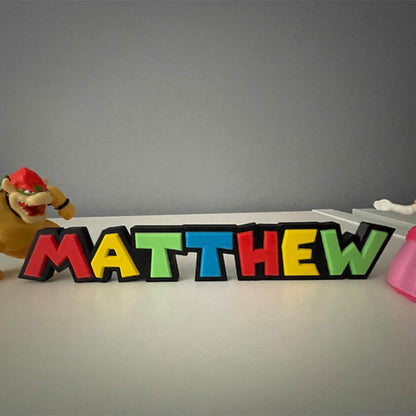 Custom Super Mario Bros inspired Name Plate