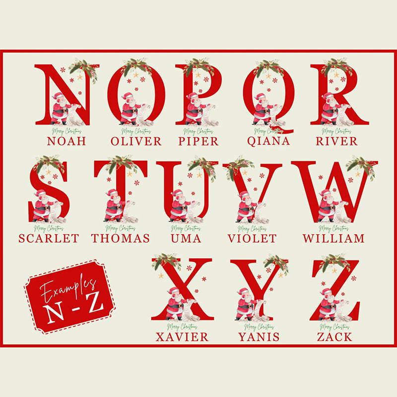 Personalized Name & Initial Christmas Gift Sack Custom Your Name