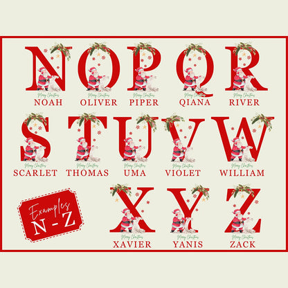 Personalized Name & Initial Christmas Gift Sack Custom Your Name