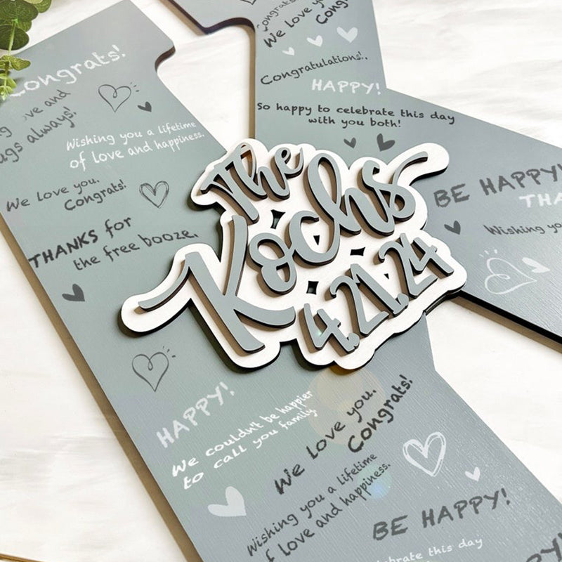 Wedding Guest Book, Wooden Wedding Letter
