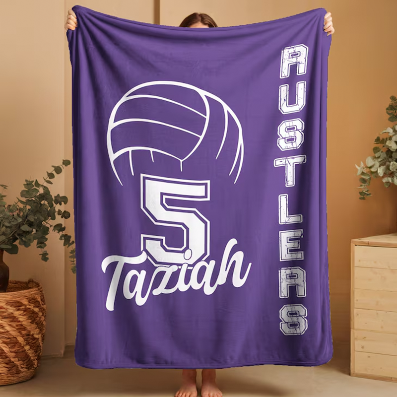Personalized Volleyball Team Blanket: Custom Senior Gift