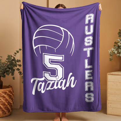 Personalized Volleyball Team Blanket: Custom Senior Gift