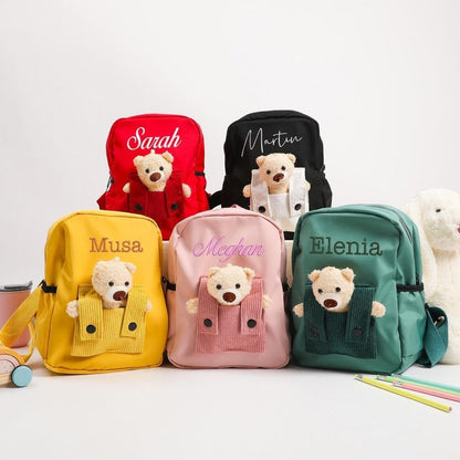 Personalized Name Bag Pack For Kids With Cute Bear  School Bag