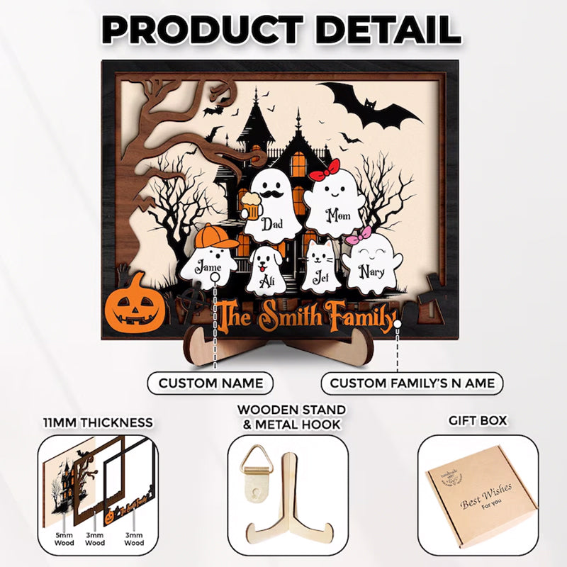 Halloween Ghost Family Personalized, Our Boo Crew, Halloween Family Sign