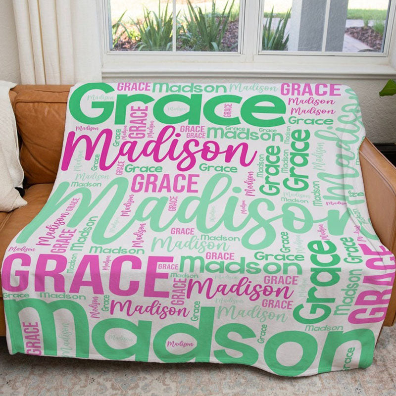 Custom Blanket with Name - Personalized Blanket - Name Blanket for Adults - Christmas Gift