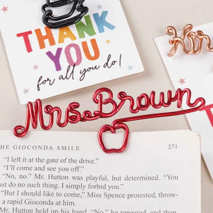 Personalized Wire Name Bookmark, Teacher Appreciation Gifts