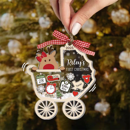 Personalized Babys First Christmas Ornament 2025, Custom New Baby Gift