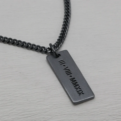 Engraved Custom Necklace for Men-Customized Necklace