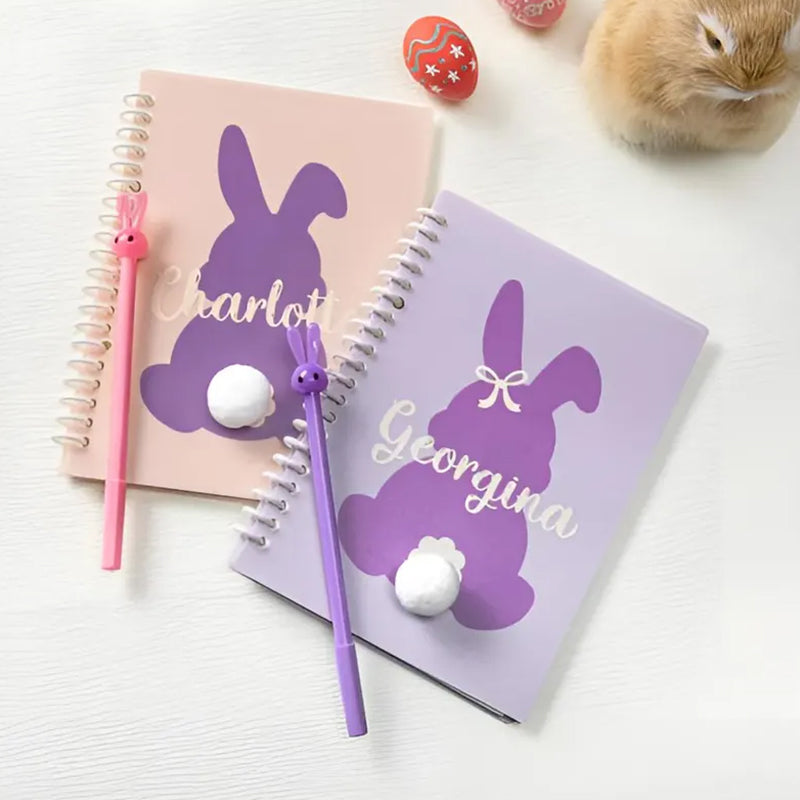 Personalized Easter Bunny Notebook & Pen Set: Kids Party Favor