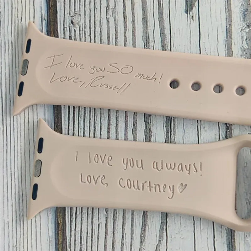 Personalized Apple Watch Band – Custom Engraved Silicone Strap