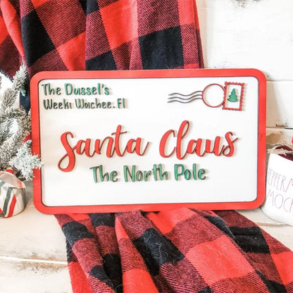 Letters to Santa Claus - Personalized Family Name Letter to Santa Sign