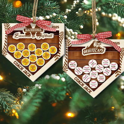 Personalized Baseball Coach Christmas Gift, Custom Softball Coach Gift