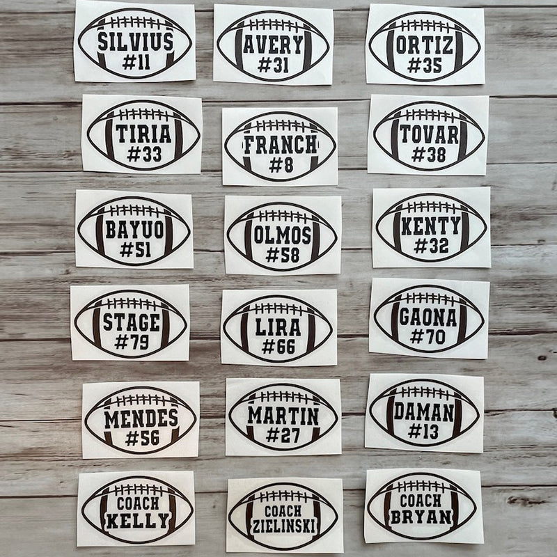 Personalized Baseball Softball Soccer Football Cheer Number Sticker