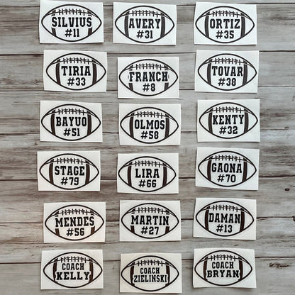 Personalized Baseball Softball Soccer Football Cheer Number Sticker