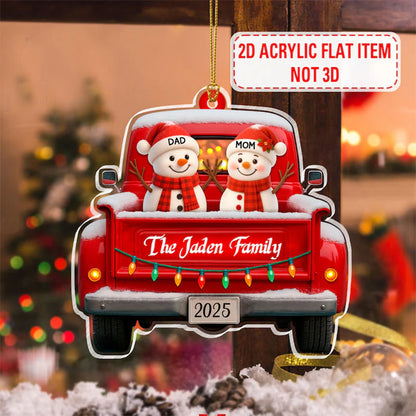 Personalized Snowman Family Christmas Ornament