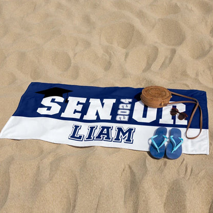 Graduation Beach Towel, Class of 2025 Personalized Beach Towel