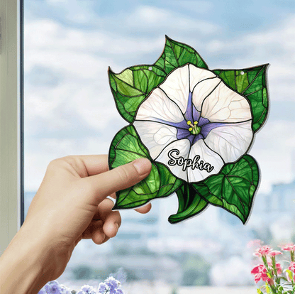 Birth Flower With Name Suncatcher Mothers Day Gift For Mom