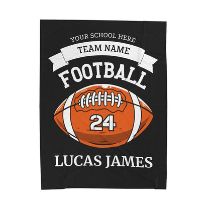 Personalized Football Blanket, American Football Boy Name Blanket