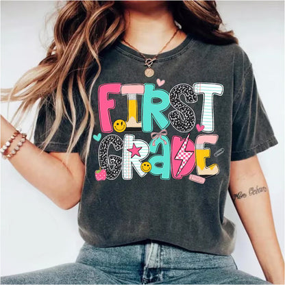 Comfort Colors First Grade Shirt, Custom Teacher Shirt