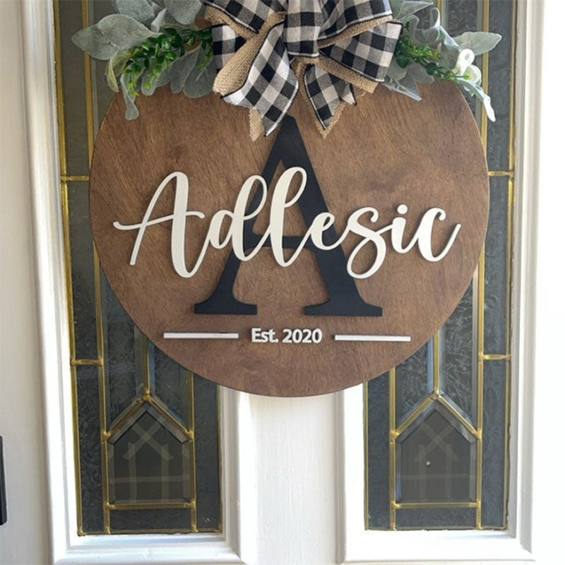 Personalized Door Hanger Front Door Decor