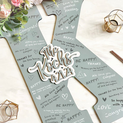 Wedding Guest Book, Wooden Wedding Letter