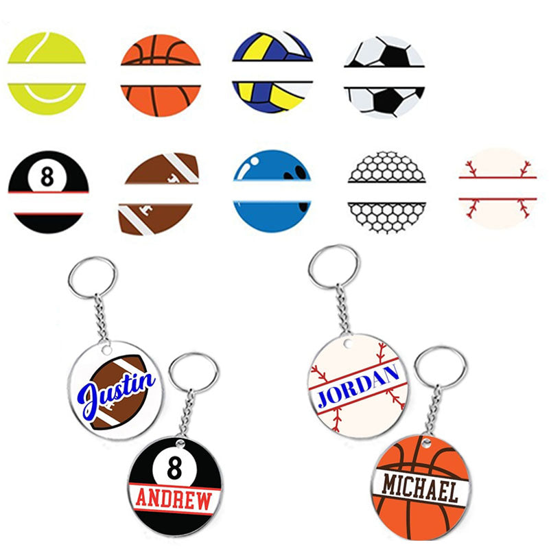 Personalized Sport Bag Keychain Softball Baseball Keychain Bag Name tag