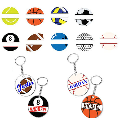 Personalized Sport Bag Keychain Softball Baseball Keychain Bag Name tag