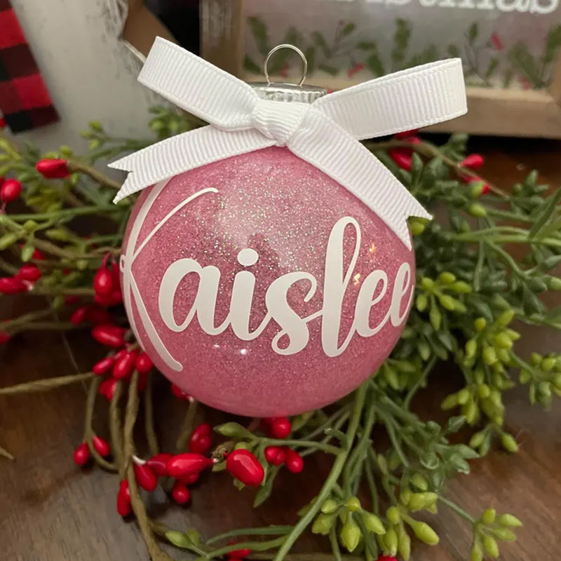 Personalized Glitter Christmas Ornaments