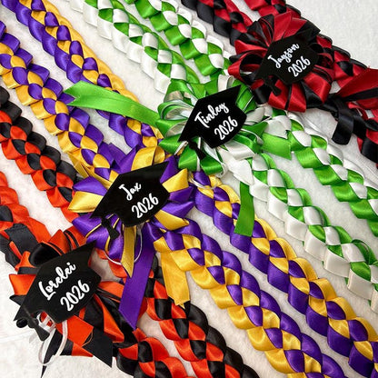 Custom Braided Ribbon Lei, Personalized Graduation Gift Class of 2026