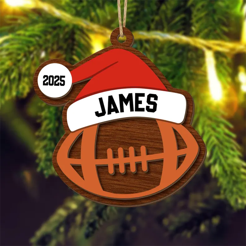 Personalized Sports Christmas Ornament, Custom Name Ornament