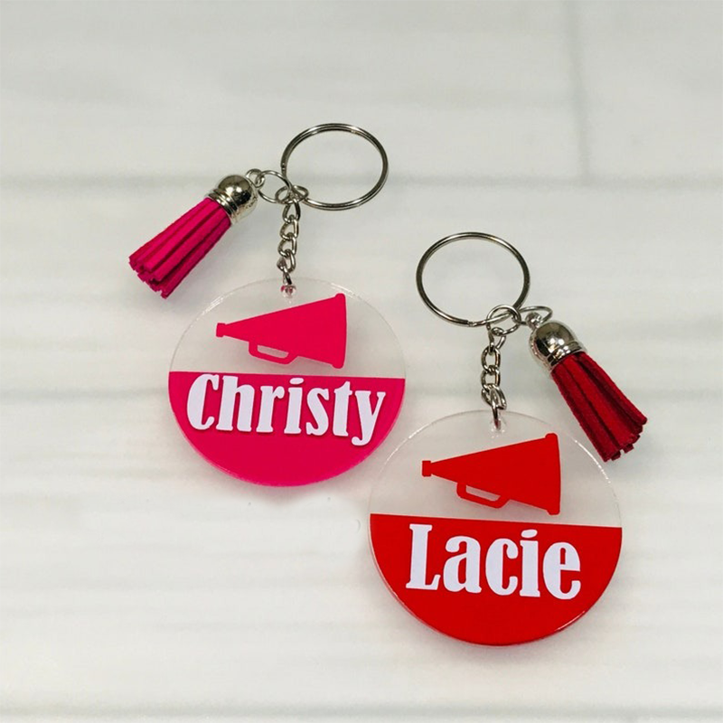 Personalized Cheer Keychains, Cheerleader Bag Tag, Cheer Team