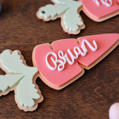 Personalized Easter Basket Name Tag: Acrylic Carrot Charm for Kids