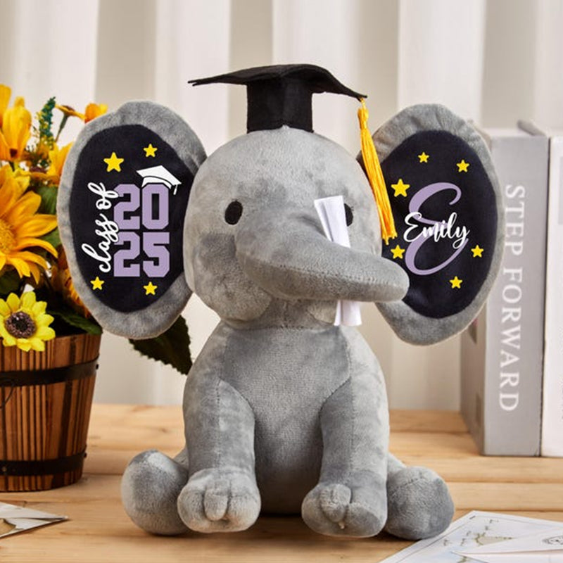 Personalized Graduation Elephant,Graduation Elephant Stuffed Anima,University Class of 2025 Gift