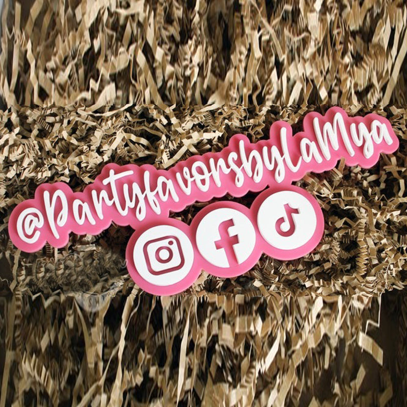 Acrylic Social Media Sign, Hashtag, Username, Photo Prop