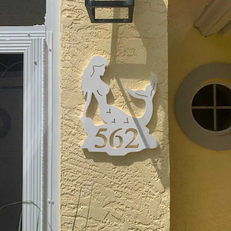 House Number Plaque , Personalized Sign, Outdoor Decor, Coastal Themed Custom Sign