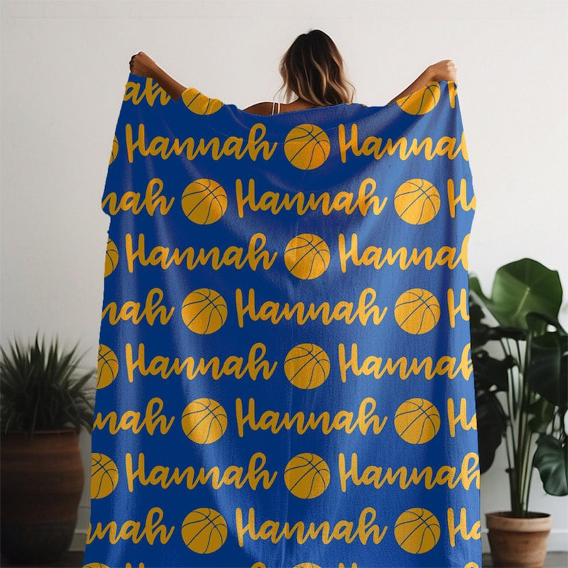 Personalized Sports Blanket - Custom Name and Graphic