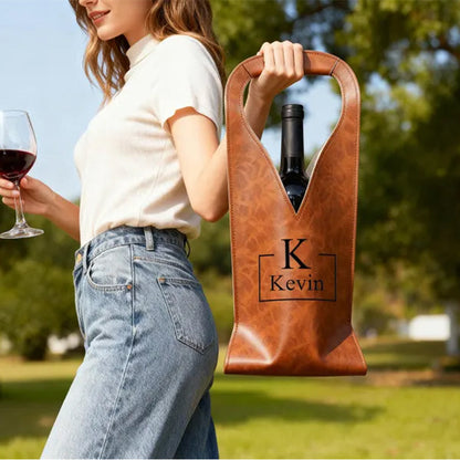 Personalized Engraved Wine Tote Bag