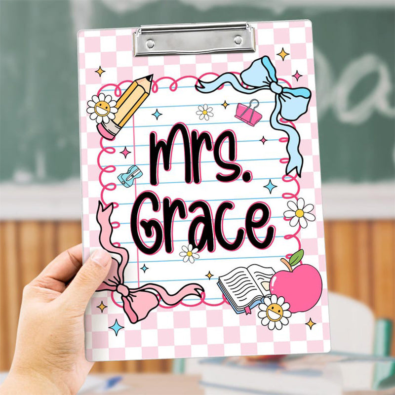 Personalized Teacher Clipboard, Custom Acrylic Clipboard with Name for Teacher