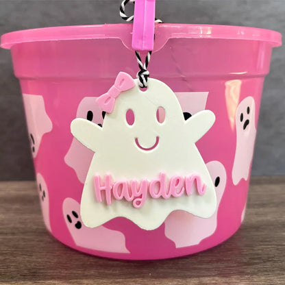 Personalized Ghost Name Tag, Halloween Basket Tag, Boo Basket Tags