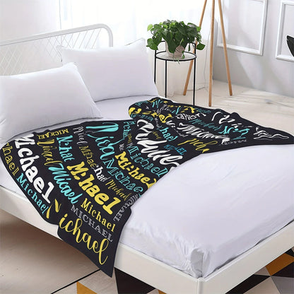 Soft Polyester Personalized Name Blanket