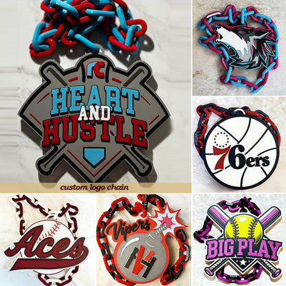 Custom Sports Turnover Chain, Oversized Medallion, Team mascot, Custom Colors, Any Logo