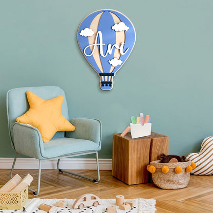 Personalized Hot Air Balloon Nameplate Hot Air Balloon Custom Sign